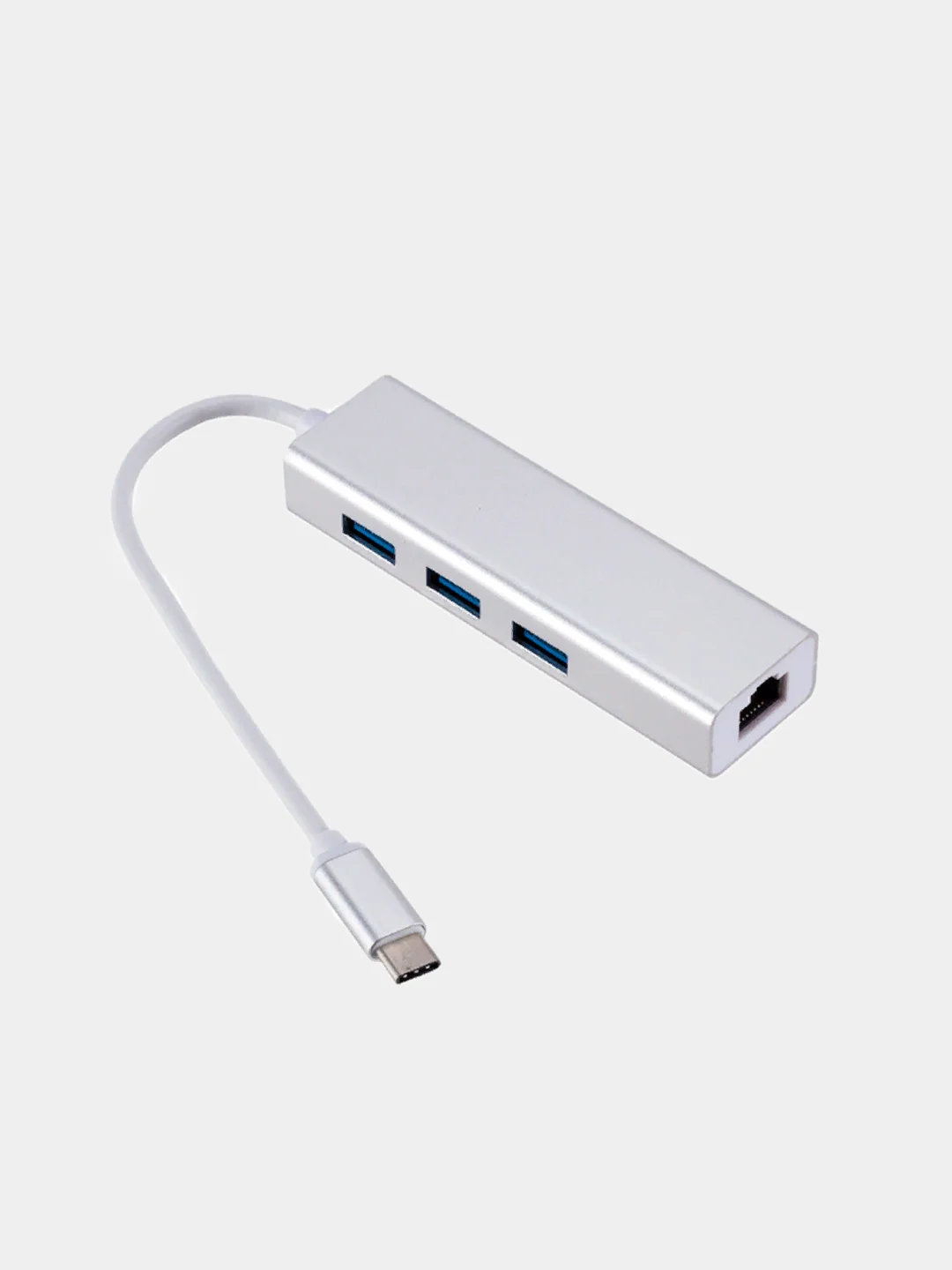 Концентратор, хаб, адаптер, переходник Type-C - 3 х USB 2.0 - Ethernet-порт RJ45, Macbook