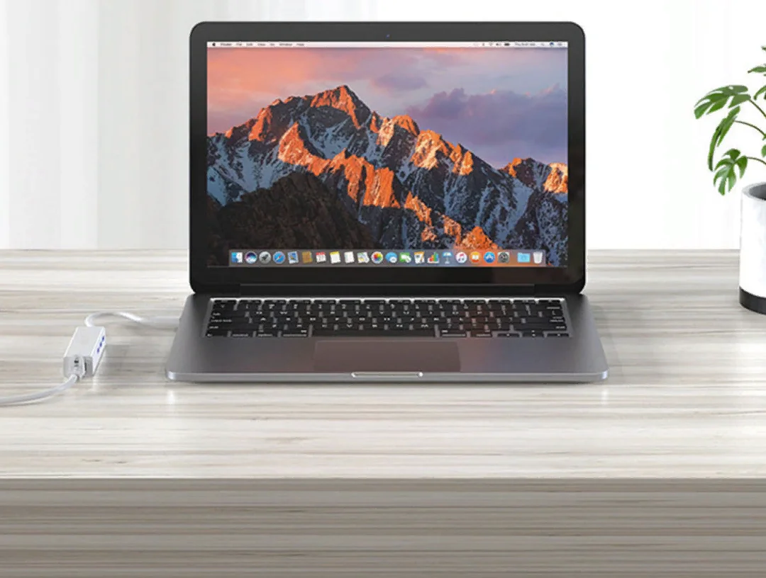Белый концентратор, хаб, адаптер, переходник Type-C - 3 х USB 2.0 - Ethernet-порт RJ45, Macbook