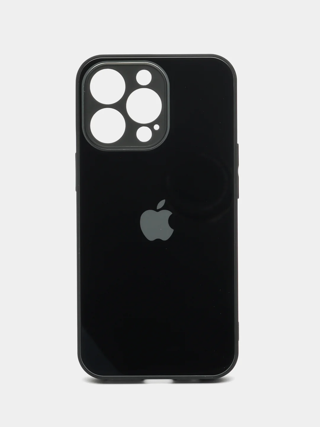 Черный чехол стеклянный, глянцевый, для айфона Iphone 11, 12, 13, 14, 15 Pro