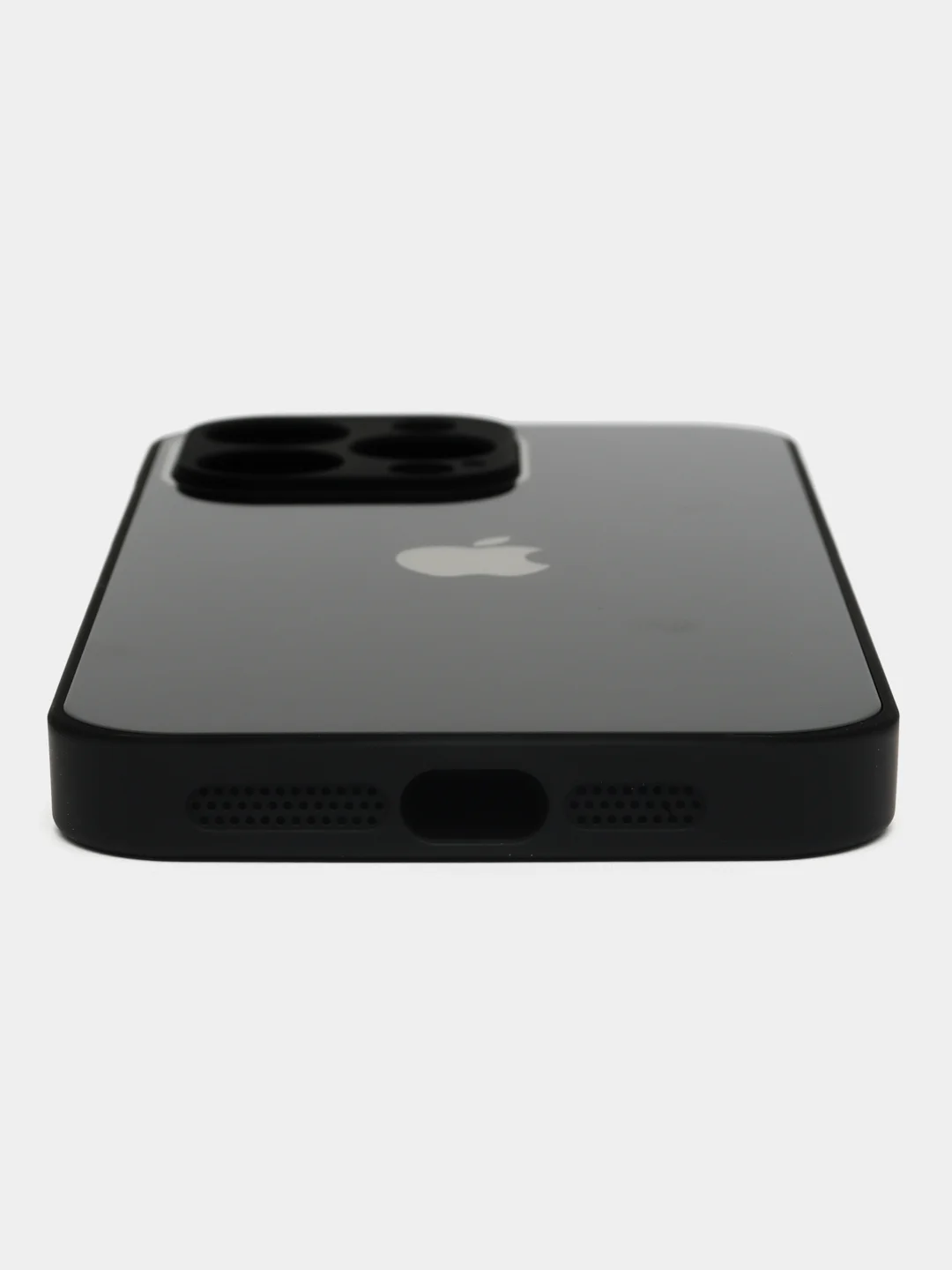 Черный чехол стеклянный, глянцевый, для айфона Iphone 11, 12, 13, 14, 15 Pro