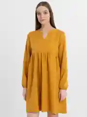 Горчичный платье женское