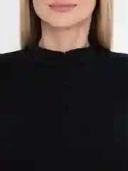 Черный топ укороченный, с молнией, лонгсливы