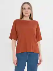 Терракотовый базовая футболка из хлопка