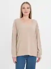 Бежевый джемпер женский, на завязках