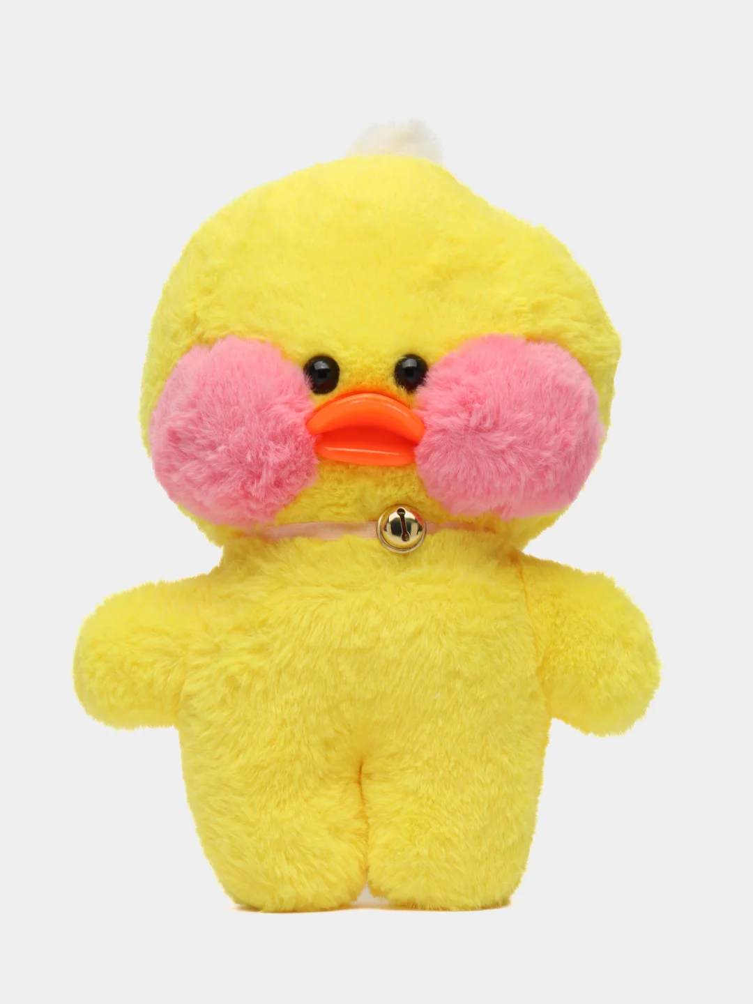 Желтый мягкая утиная игрушка Mimis Lalafanfan, с розовыми щёчками