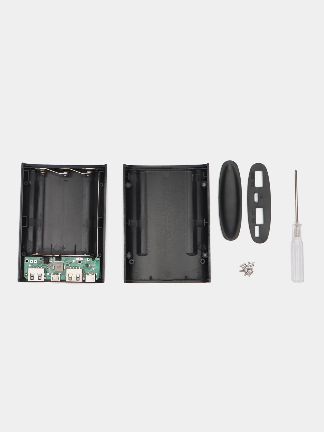 Зеленый корпус для внешних 3 аккумуляторных батарей 18650 Power Bank. J-get