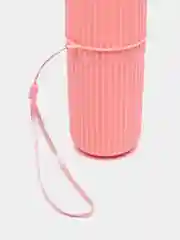 Розовый футляр для зубной щетки и пасты