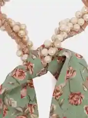 Оливковый жемчужные резинки с бантиком
