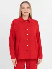 Красный костюм вельветовый