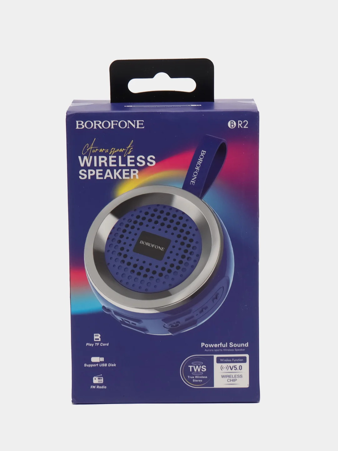 Синий bluetooth колонка Borofone BR2 Aurora Sports BT 5.0, 3W, microSD, USB, FM