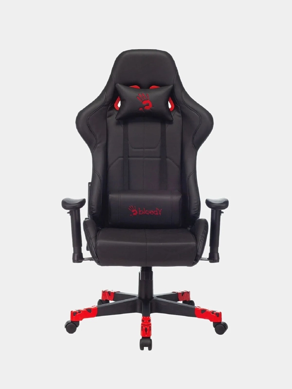 Кресло игровое A4Tech Bloody GC-550, на колесиках, эко.кожа, черный/красный