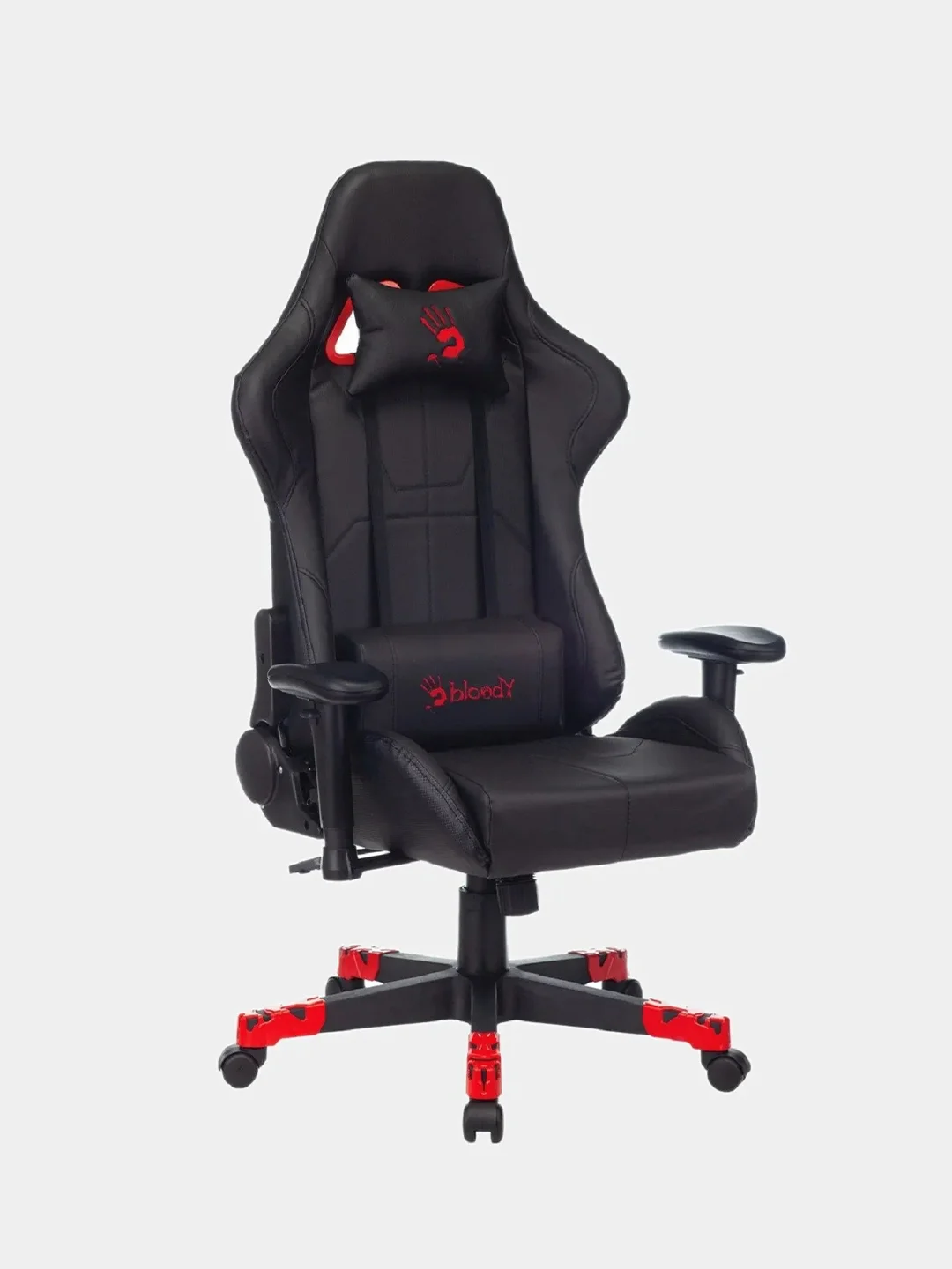 Кресло игровое A4Tech Bloody GC-550, на колесиках, эко.кожа, черный/красный