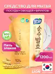LION Средство для мытья посуды, овощей и фруктов CHAMGREEN 5 злаков, 1200 мл