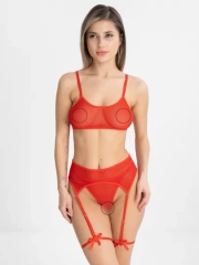 Сексуальное, интимное нижнее белье, комплект с поясом