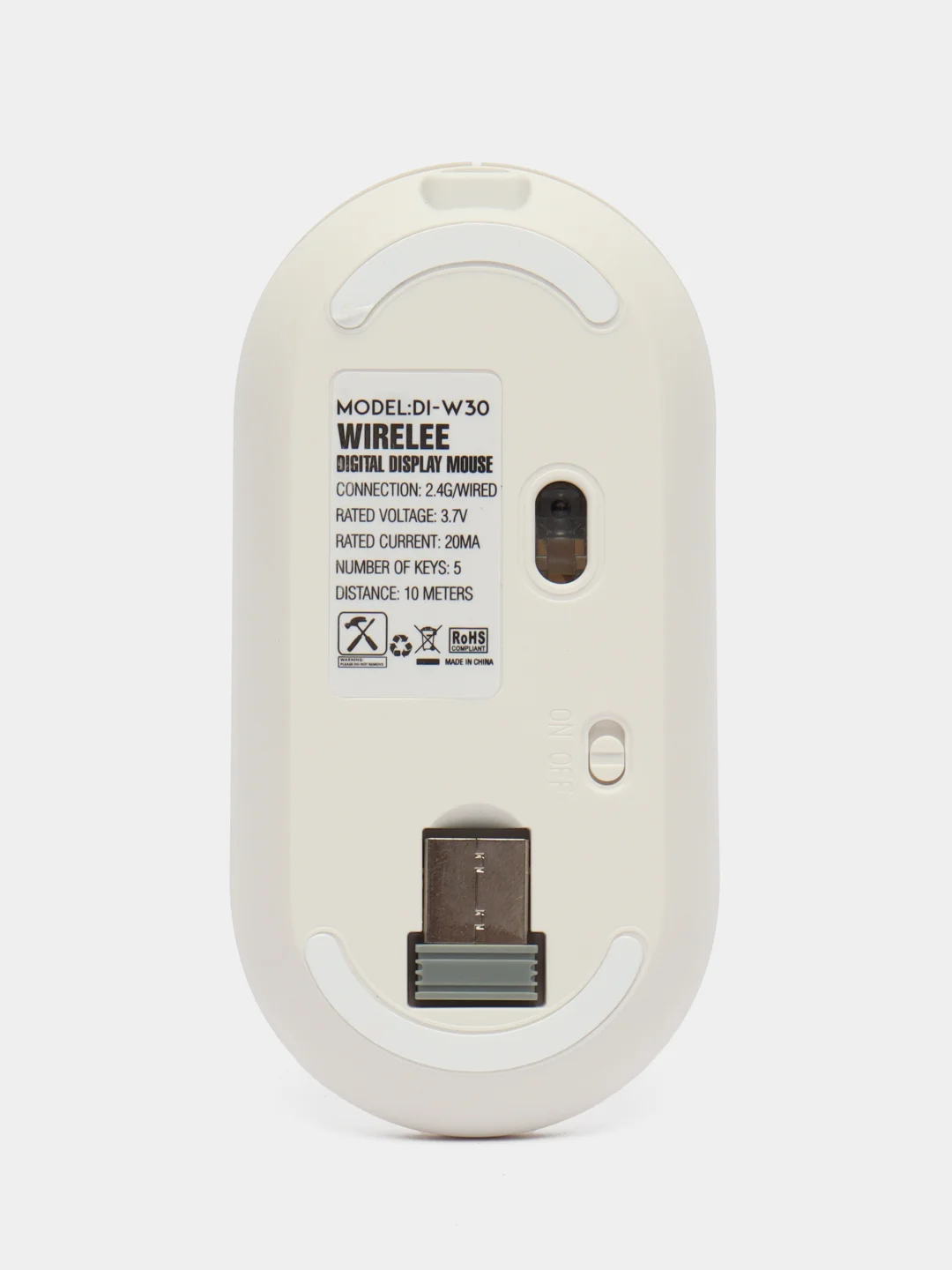 Мышь беспроводная на аккумуляторе, wireless digital DI-W30, бесшумная с индикатором заряда