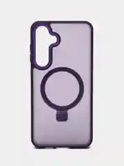 Фиолетовый чехол для Samsung S24, S24 Plus, S24 Ultra, S23 ultra, S23 Plus, S23 MagSafe с подставкой