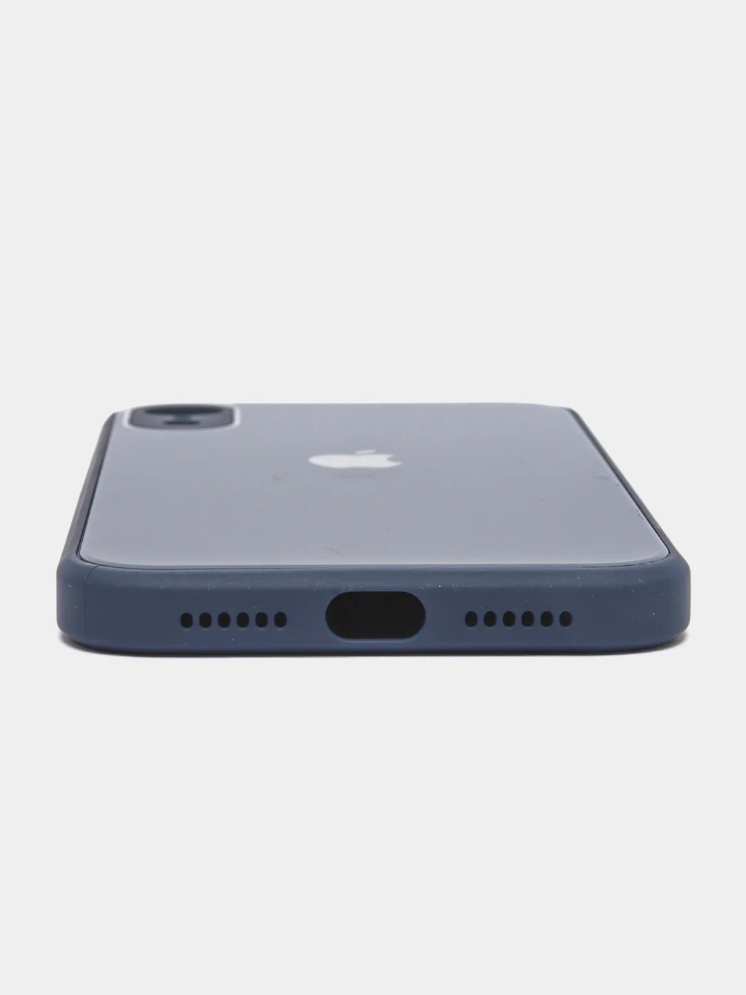 Синий чехол для iPhone XR, силиконовый, со стеклянной панелью
