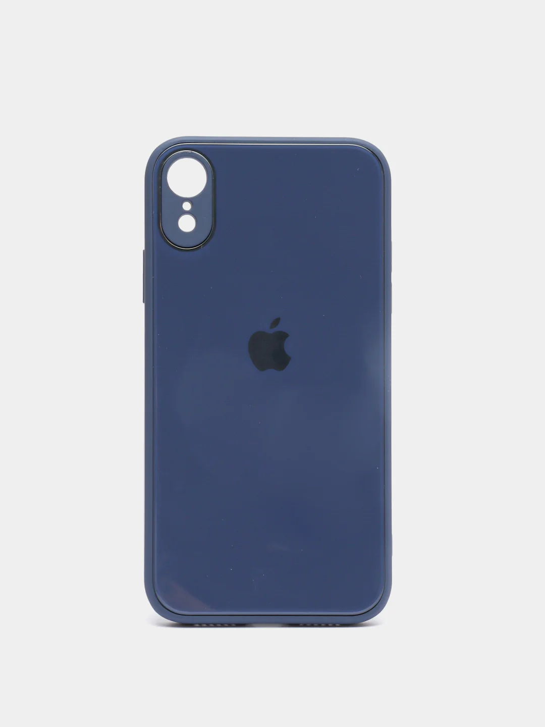 Синий чехол для iPhone XR, силиконовый, со стеклянной панелью