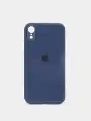 Синий чехол для iPhone XR, силиконовый, со стеклянной панелью