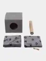 Бежевый когтеточка-домик для кошек, 35 х 35 х 82 см