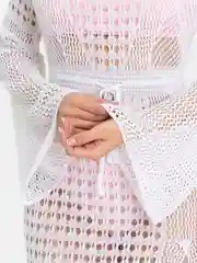 Белый туника сетка пляжная
