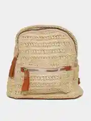Карамельный женский рюкзак из плетеной соломы