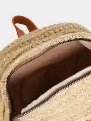 Карамельный женский рюкзак из плетеной соломы