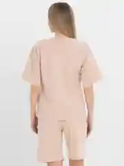 Бежевый комплект спортивный футболка и шорты