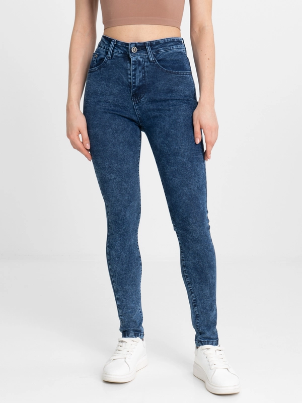 Женские джинсы SKINNY с высокой посадкой, синие