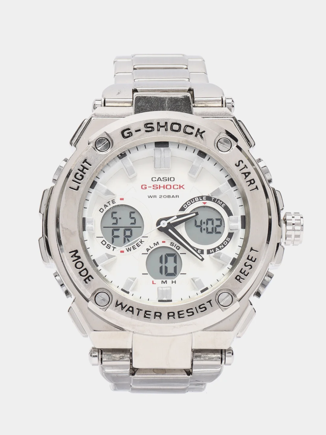 Белый часы мужские Casio G-Shock, стальные