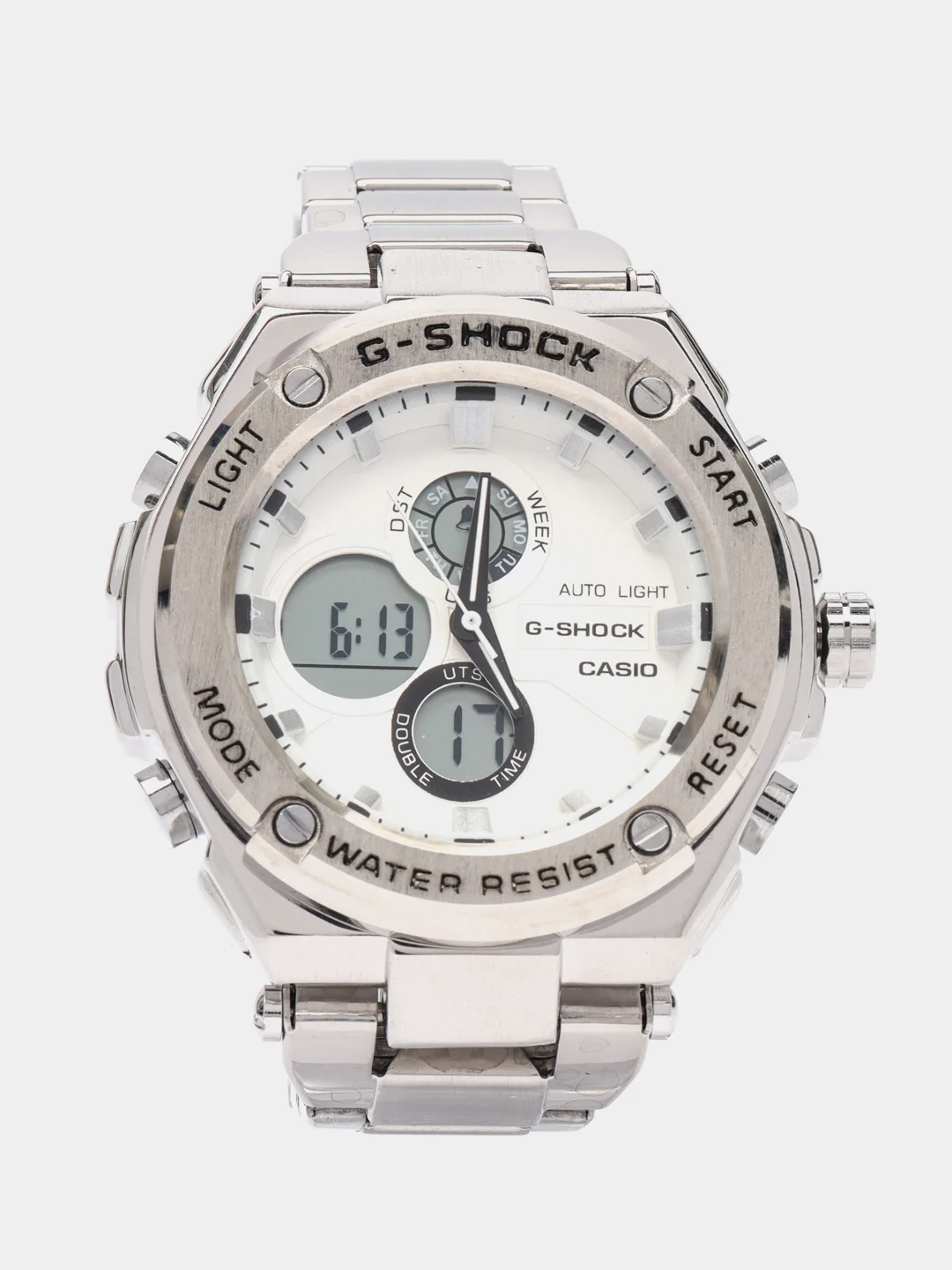Молочный часы мужские Casio G-Shock, стальные
