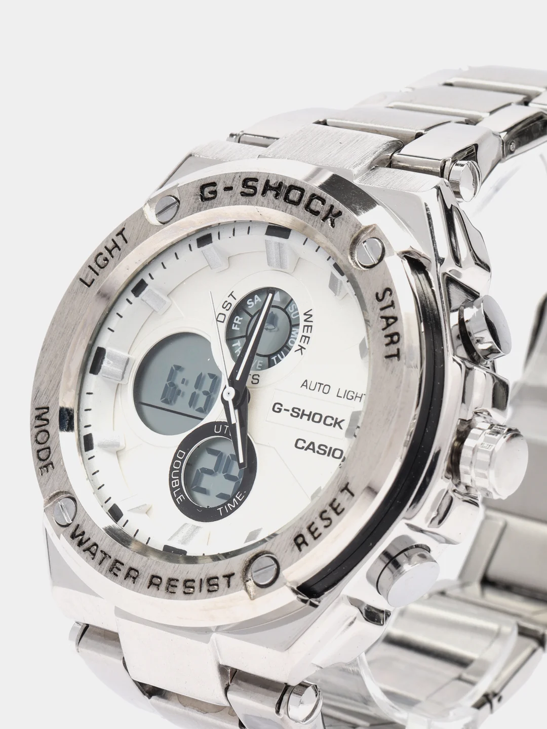 Молочный часы мужские Casio G-Shock, стальные