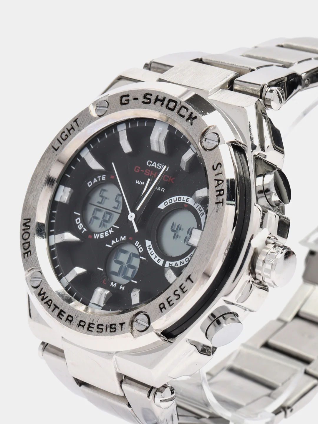 Серебряный часы мужские Casio G-Shock, стальные