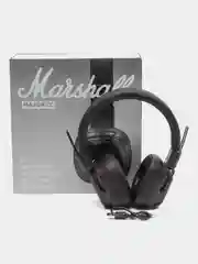 Коричневый беспроводные полноразмерные блютус наушники Marshall Major IV - с микрофоном, AUX и LED