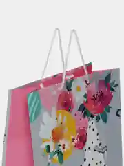 Кораллово-розовый пакет подарочный бумажный / крафт 26*32*12см