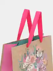 Розовый пакет подарочный бумажный / крафт 26*32*12см