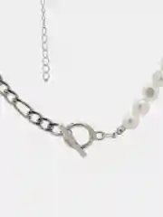 Серебряный стильная цепочка с жемчугом
