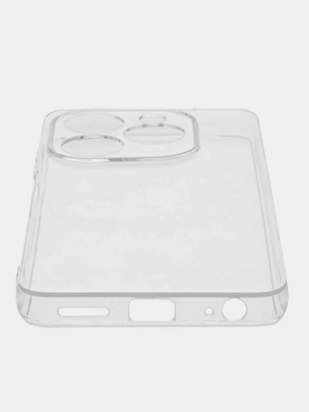 Прозрачный силиконовый чехол Tecno Spark 20/20С (Техно Спарк 20/20С) с защитой камеры
