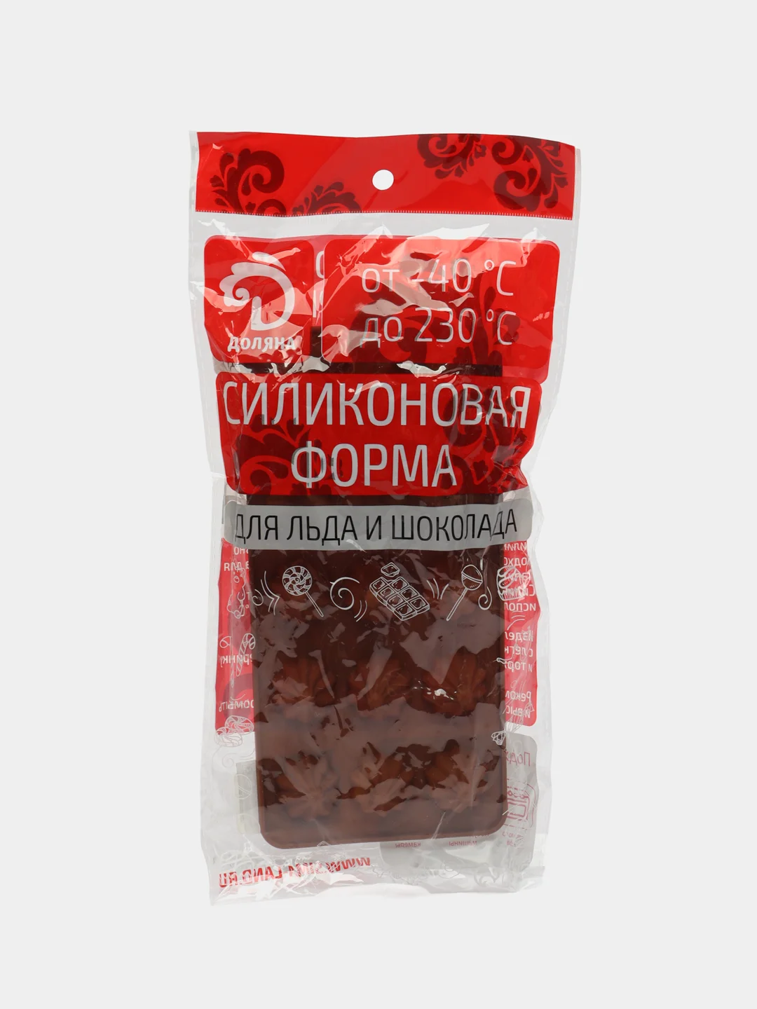 Коричневый форма для шоколада силиконовая "Воздушный", 21 х 10,1 х 1 см и "Трюфели" 21 х 10 х 2,2 см