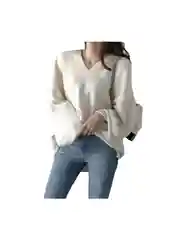 Белый женский свитер, вязаный, оверсайз