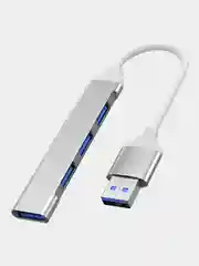 Серебряный usb-хаб, разветвитель на 4 порта, HUB 3.0 концентратор, переходник
