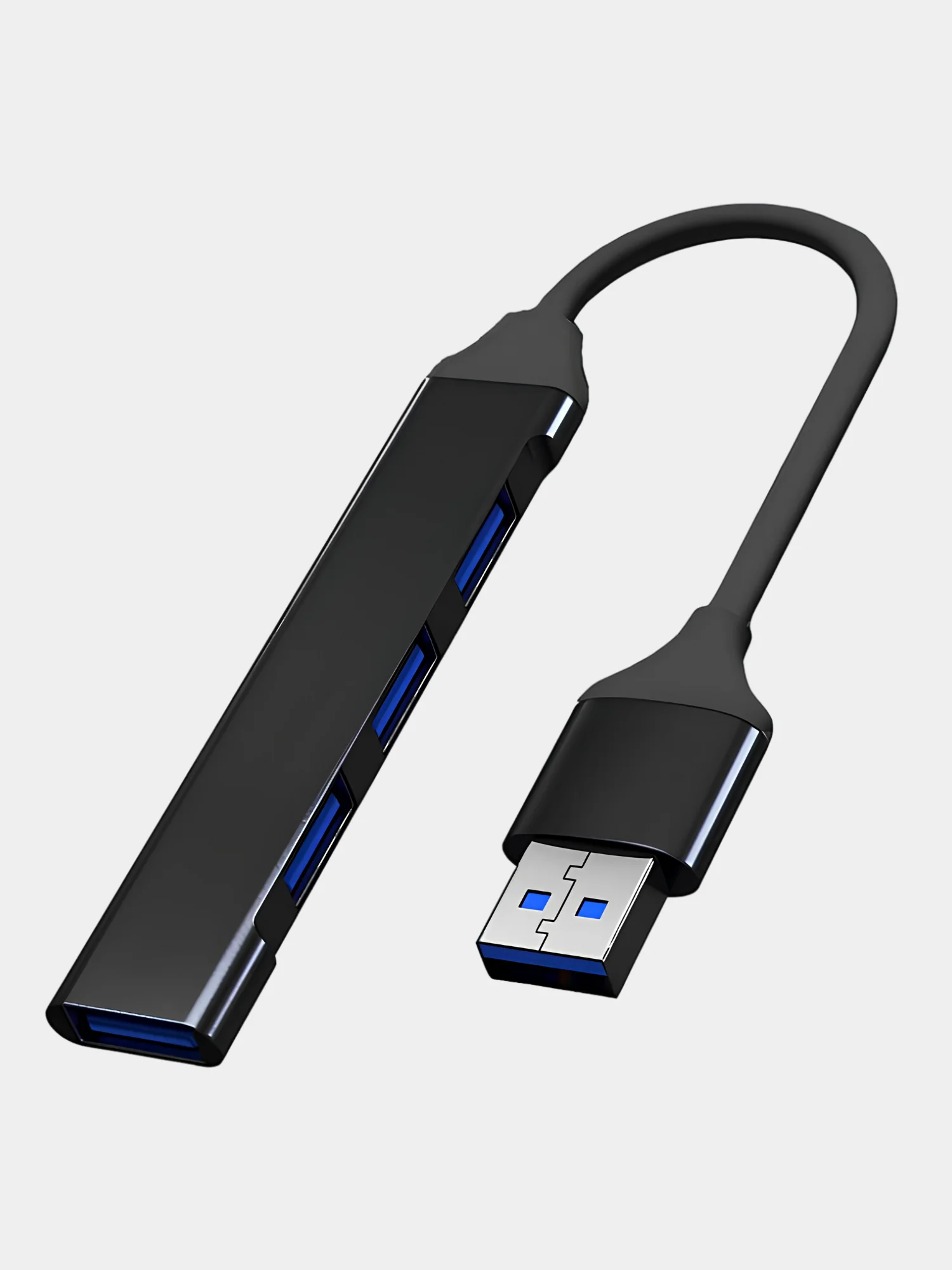 Черный usb-хаб, разветвитель на 4 порта, HUB 3.0 концентратор, переходник