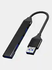 Черный usb-хаб, разветвитель на 4 порта, HUB 3.0 концентратор, переходник