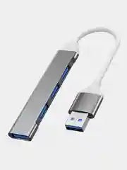 Серый usb-хаб, разветвитель на 4 порта, HUB 3.0 концентратор, переходник