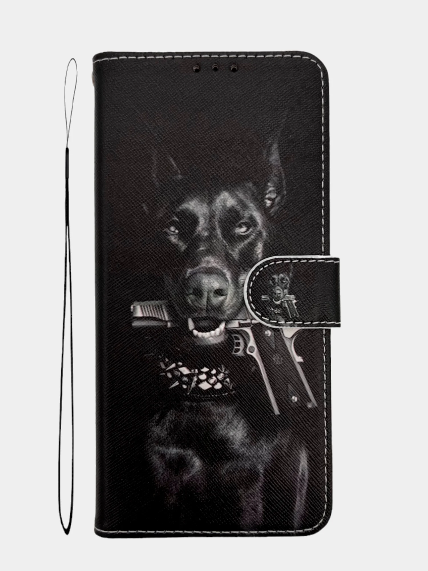 Черный чехол книжка wallet case для Honor 90 Lite / Хонор 90 Лайт с рисунком