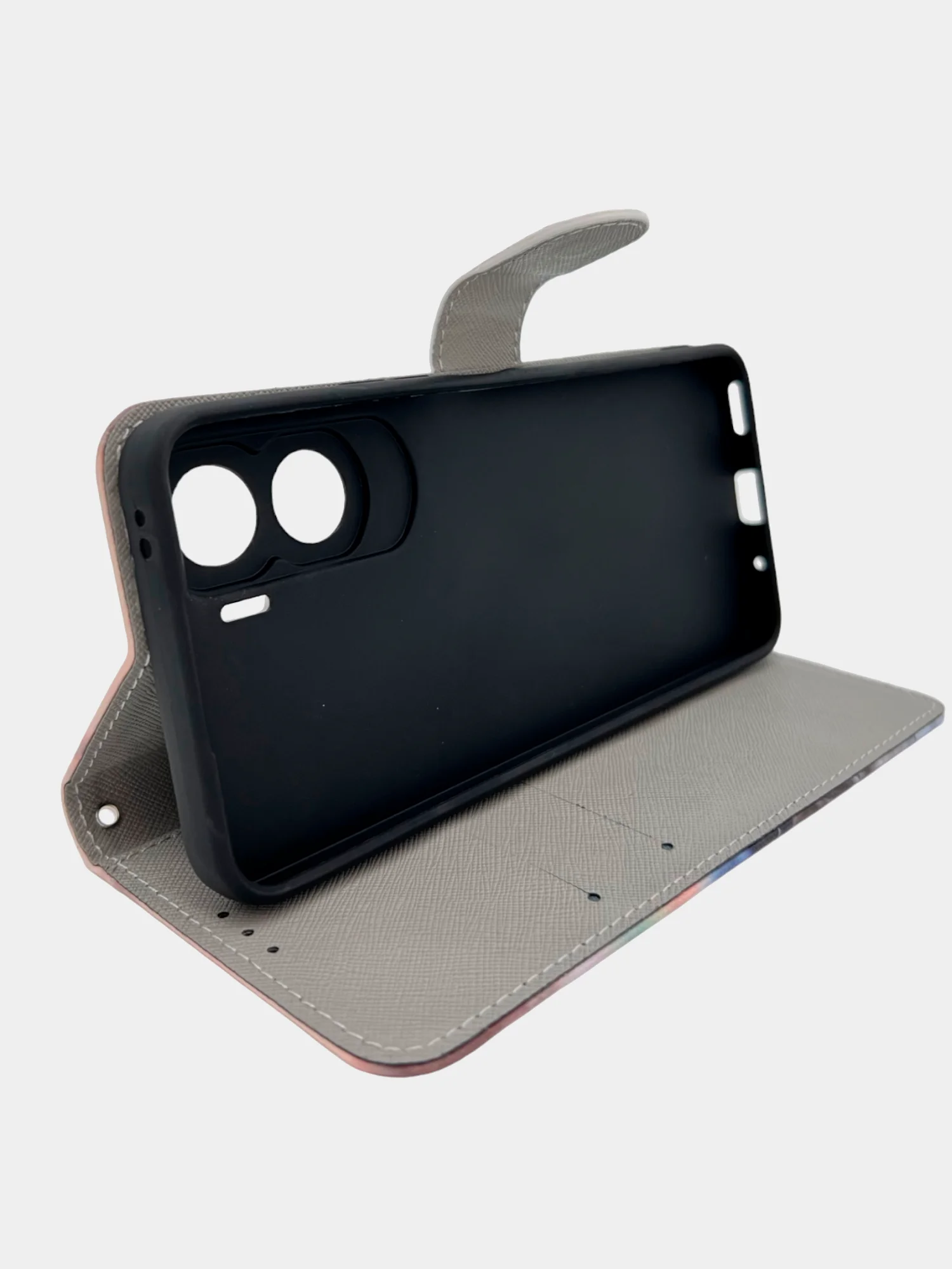Серый чехол книжка wallet case для Honor 90 Lite / Хонор 90 Лайт с рисунком