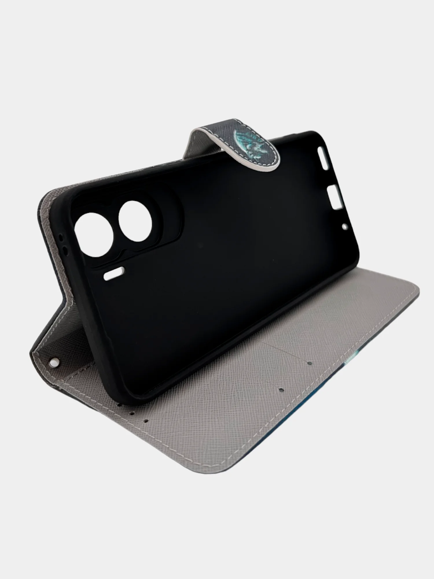 Серый чехол книжка wallet case для Honor 90 Lite / Хонор 90 Лайт с рисунком