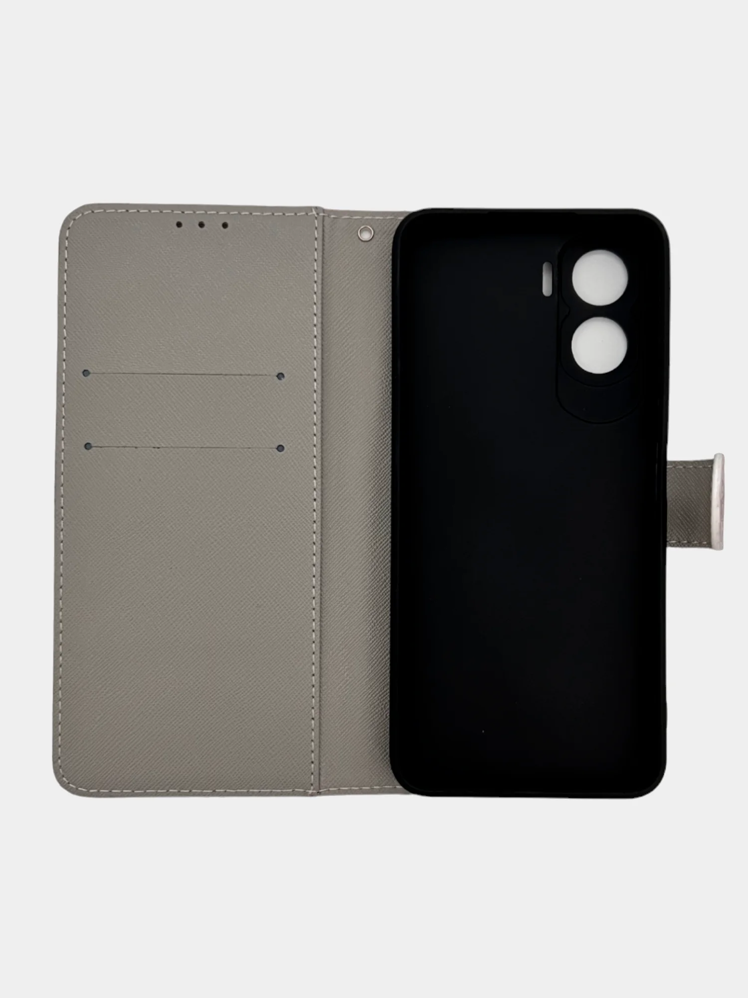 Серый чехол книжка wallet case для Honor 90 Lite / Хонор 90 Лайт с рисунком