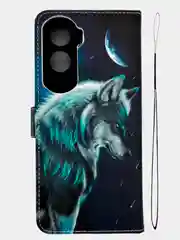 Серый чехол книжка wallet case для Honor 90 Lite / Хонор 90 Лайт с рисунком