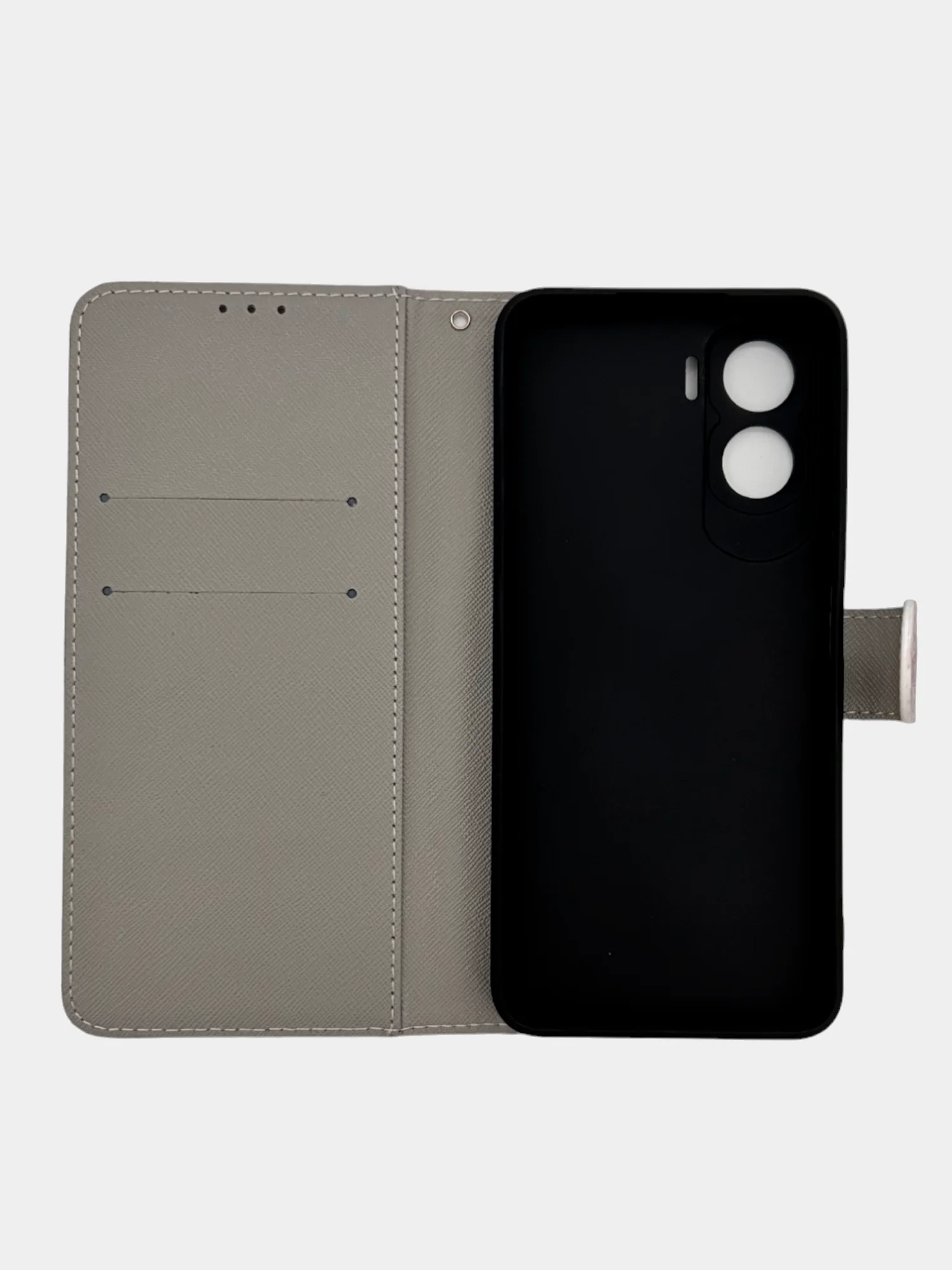 Серый чехол книжка wallet case для Honor 90 Lite / Хонор 90 Лайт с рисунком